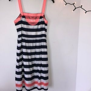 Vineyard Vines Striped Crochet Dress